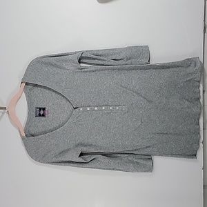 Victoria's Secret Pink Gray 3/4 Sleeve Ribbed Shirt Size Medium